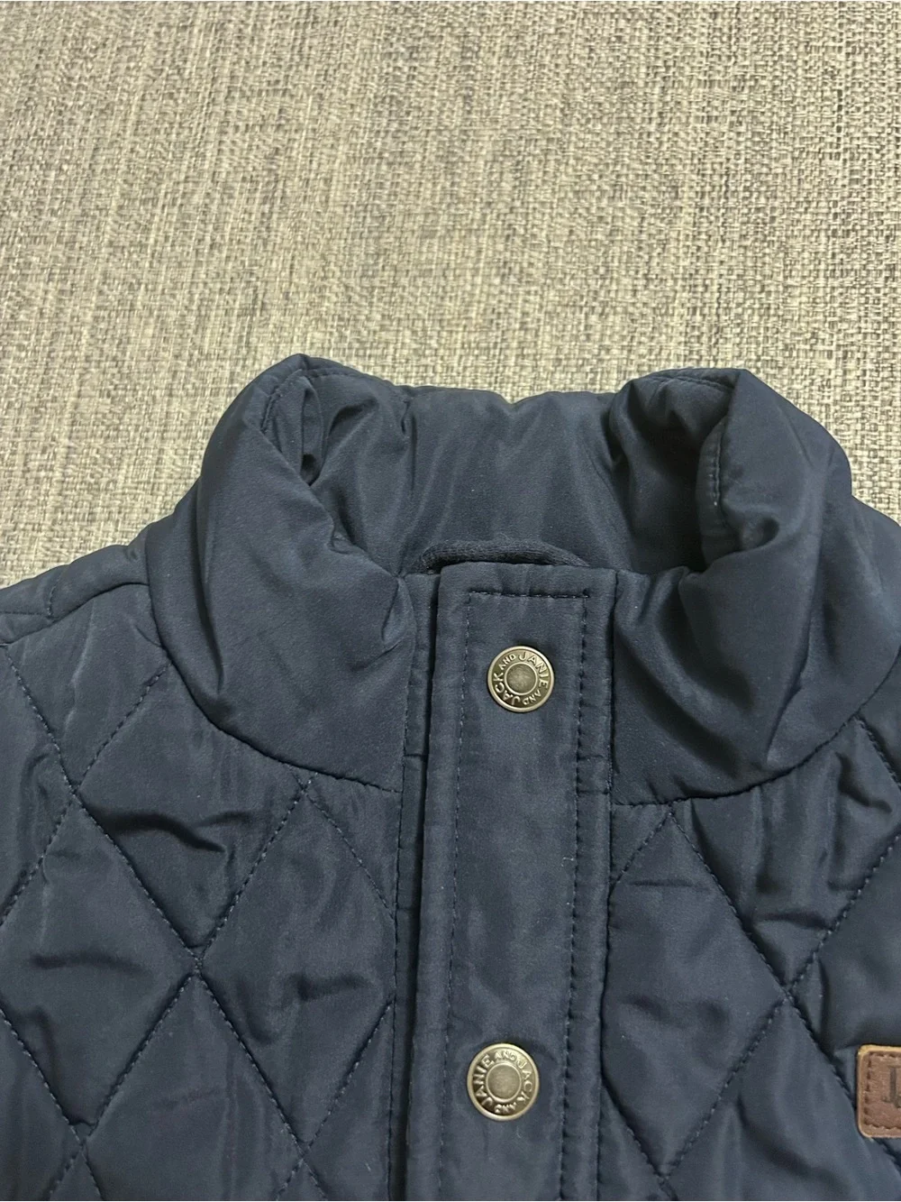 Janie and Jack Navy Quilted Snap Front Puffer Vest. Size 5/6